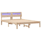 Bed Frame with Headboard Brown 140 x 190 cm Solid Pine Wood 872782