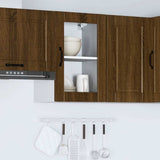 Kitchen Wall Cabinet with Glass Door Porto Brown Oak 854014