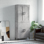 Highboard Concrete Grey 69.5x34x180 cm Engineered Wood 3199557