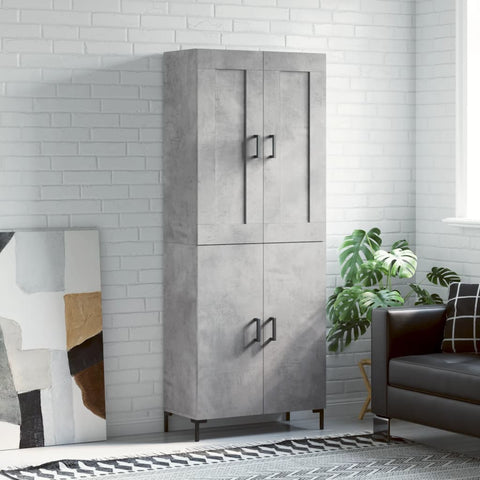 Highboard Concrete Grey 69.5x34x180 cm Engineered Wood 3199557