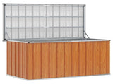 Outdoor Storage Box Wood 129 x 67 x 65 cm Galvanised Steel 42039097