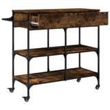 Kitchen Trolley Smoked Oak 105x42x95 cm Engineered Wood 842378
