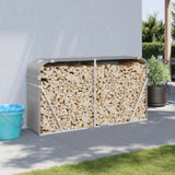 Log Holder Light Grey 180x45x100 cm Galvanised Steel 364554