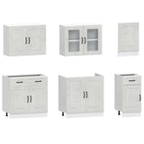 7 Piece Kitchen Cabinet Set Kalmar Concrete Grey Engineered Wood 3314735