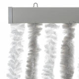 Fly Curtain Light Grey and White 100x200 cm Chenille 377315