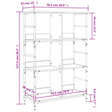 Bookshelf Black 78.5x33x117.5 cm Engineered Wood 835249