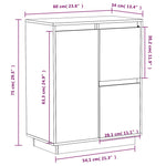 Sideboard White 60x34x75 cm Solid Wood Pine 813391