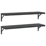 Wall Shelves 2 pcs 100x30 cm Black Stainless Steel 3214512
