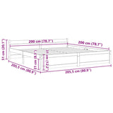 Bed Frame without Mattress White Solid Wood 200x200 cm 815065