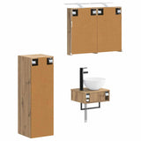 Bathroom Cabinet Set 4 pcs Artisan Oak Engineered Wood 3407366
