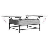 Coffee Table Grey Sonoma 95x95x45 cm Engineered Wood and Metal 3217067