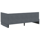 Corner Bed Frame with Headboard Dark grey 100 x 200 cm Velvet 42016277