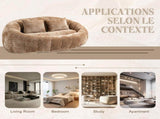 GOMYWAY Oversized Bean Bag Chair for Adults Kids 2 Seat Bean Bag Sofa with 2 Pillows, Comfy Chenille W2678P489520