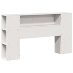 ZNTS Bookcase Bed without Mattress White 135x190 cm Double Solid Wood Pine 3323192