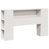 ZNTS Bookcase Bed without Mattress White 135x190 cm Double Solid Wood Pine 3323192