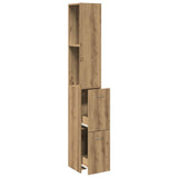 Bathroom Cabinet Artisan Oak 25x25x170 cm Engineered Wood 856653