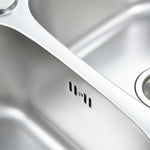 ZNTS Kitchen Sink Double Basin with Strainer & Trap Stainless Steel 145074