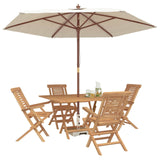 Garden Set 5 pcs Brown Solid Teak Wood 3437351