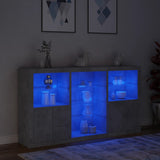 Sideboard with LED Lights Concrete Grey 181.5x37x100 cm 3209180