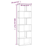 Book Cabinet/Room Divider Grey Sonoma 60x24x186 cm 816033