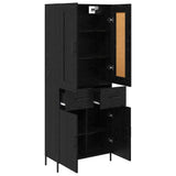 Highboard with Drawer 2 pcs Black Oak Engineered Wood 3416123