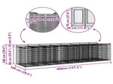 Gabion Raised Bed 4 pcs Silver 3422228