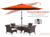 2.7m Outdoor Patio Garden Umbrella Parasol with Tilt Crank and 24 LEDs Lights, Orange T3398P318740