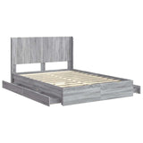Bed Frame with Storage and Headboard Grey Sonoma 160 x 200 cm 3414370