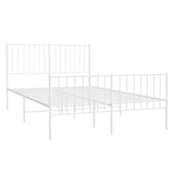 Metal Bed Frame without Mattress with Footboard White 120x190cm 350946