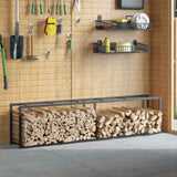 Firewood Rack Black 50x30x209 cm Steel 4018468