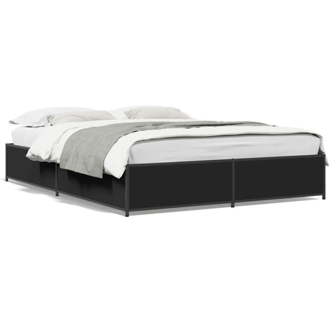ZNTS Bed Frame without Mattress Black 120x200 cm 3279847