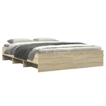 Bed Frame without Mattress Sonoma Oak 150x200 cm King Size Engineered Wood 3295648