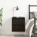 ZNTS Wall-mounted Bedside Cabinet Black Oak 38x34x40 cm 861249