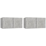 Hanging TV Cabinets 2 pcs Concrete Grey 60x30x30 cm 804521