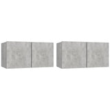 Hanging TV Cabinets 2 pcs Concrete Grey 60x30x30 cm 804521