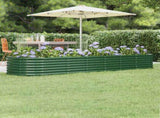 Garden Raised Bed Galvanised Steel 296x80x36 cm Green 318923