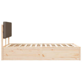 Bed Frame with Upholstered Headboard Taupe 135 x 190 cm 3398172