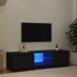 TV Cabinet with LED Lights Black 140x40x36 cm 804293