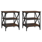 ZNTS Side Tables 2 pcs Brown Oak 40x42x50 cm Engineered Wood 825781