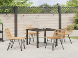 Garden Dining Set 5 pcs Brown Powder-Coated Steel 3379192