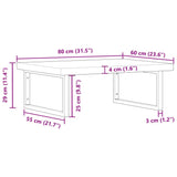 Basin Shelf Wall Mounted Steel and Solid Wood Acacia 3302937