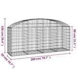 Arched Gabion Basket 200x50x80/100 cm Galvanised Iron 153474