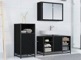Bathroom Furniture Set 3 pcs Black Oak Engineered Wood 3402419