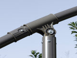 2.7m Garden Banana Parasol Cantilever Umbrella with Crank Handle, Double Tier Canopy and Cross Base T3398P314158