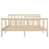 3101133 Bed Frame without Mattress Solid Wood 140x190 cm