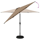 Garden Parasol with LED Lights and Base 300 x 300 cm Polyester 42036268
