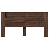 Storage Headboard with LED Brown Oak Engineered Wood 3418696