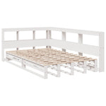 ZNTS Bookcase Bed without Mattress White 120x200cm Solid Wood Pine 3324503