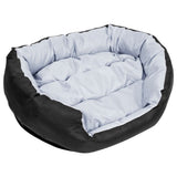 Reversible & Washable Dog Cushion Grey and Black 85x70x20 cm 171208