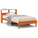 Bookcase Bed without Mattress Wax Brown 90x200 cm Solid Wood Pine 855722